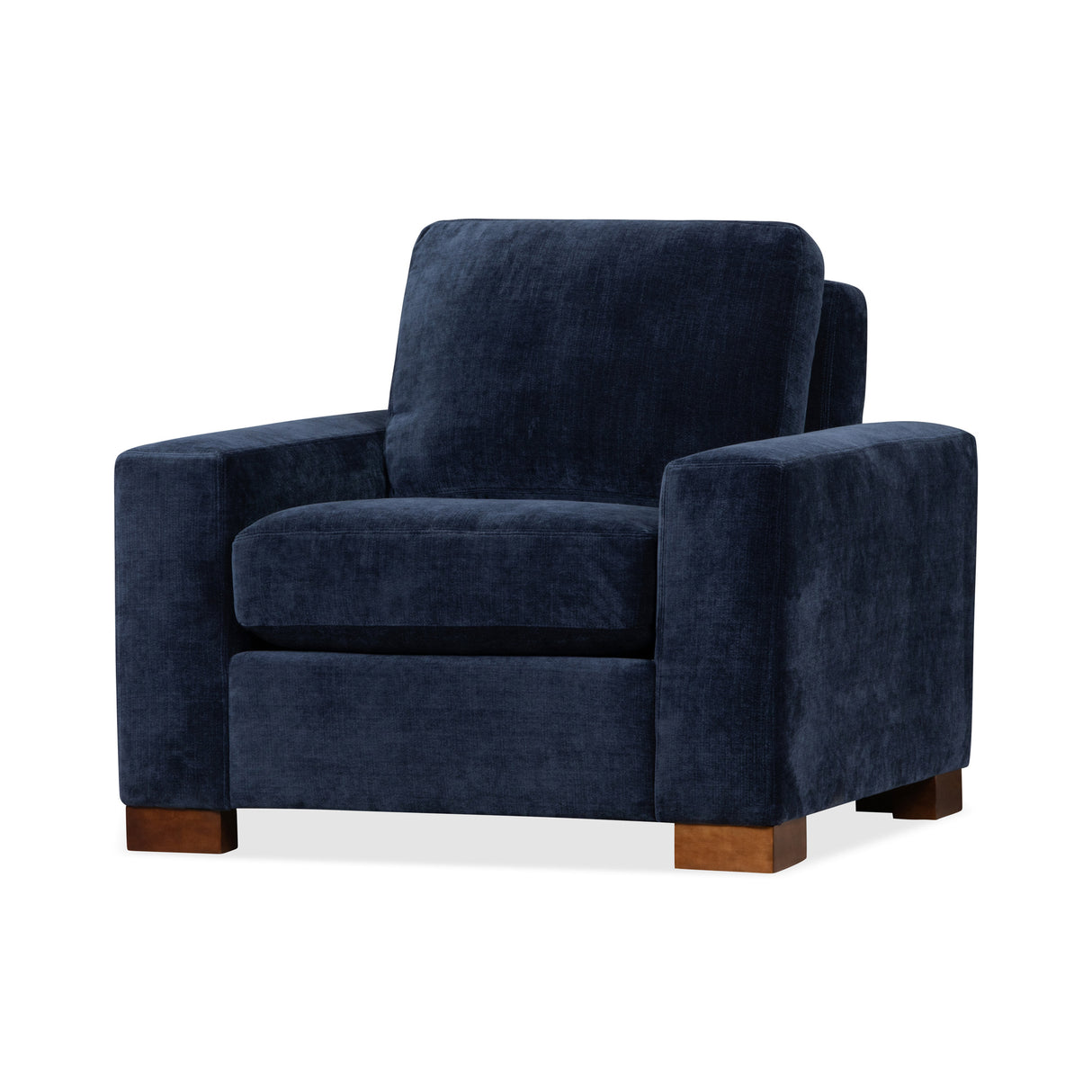 Front right view of Juno Ink Feather Blend Chair