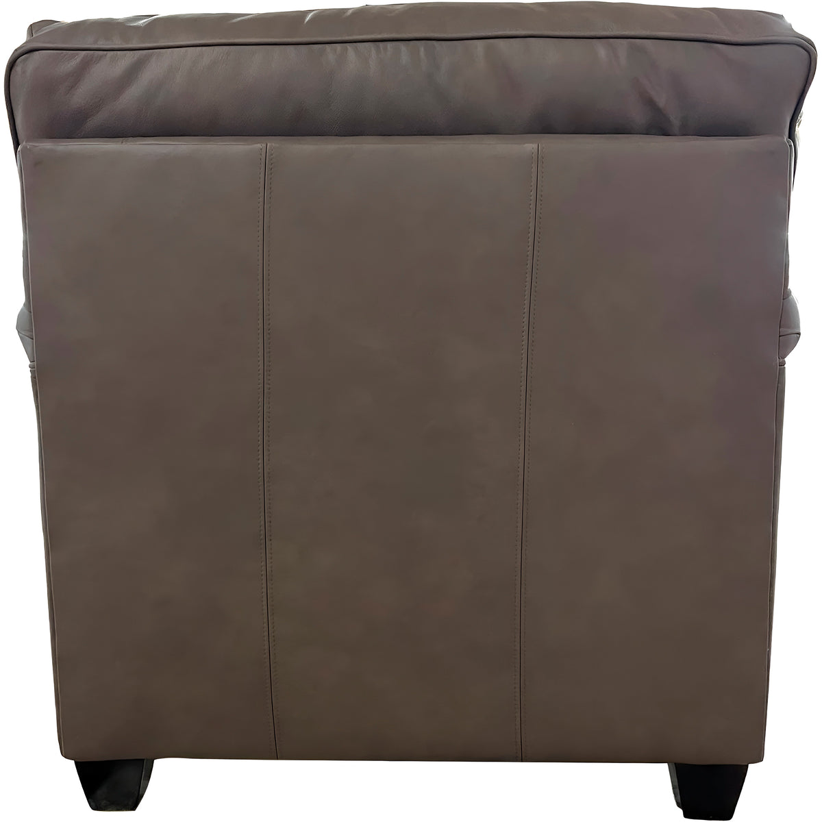 Back view of Warren Chocolate Feather Blend Leather Nail Head Chair