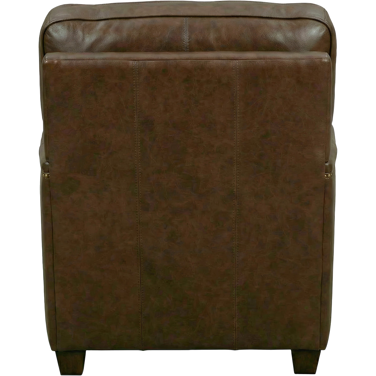 Back view of Warren Chocolate Feather Blend Leather Nail Head Chair