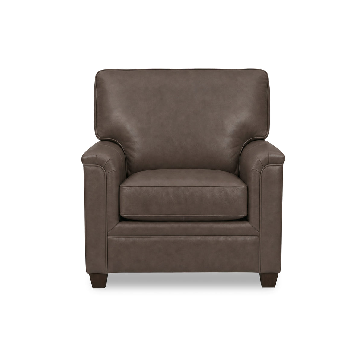 Warren Chocolate Feather Blend Leather Chair QK1104335