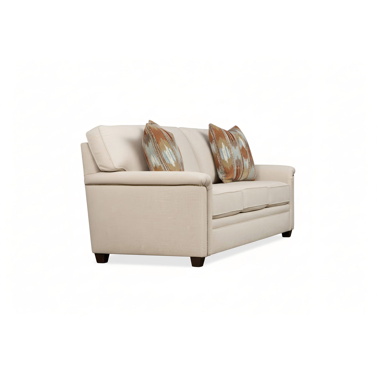 Side view of Warren Twine Nail Head Queen Sofa Sleeper