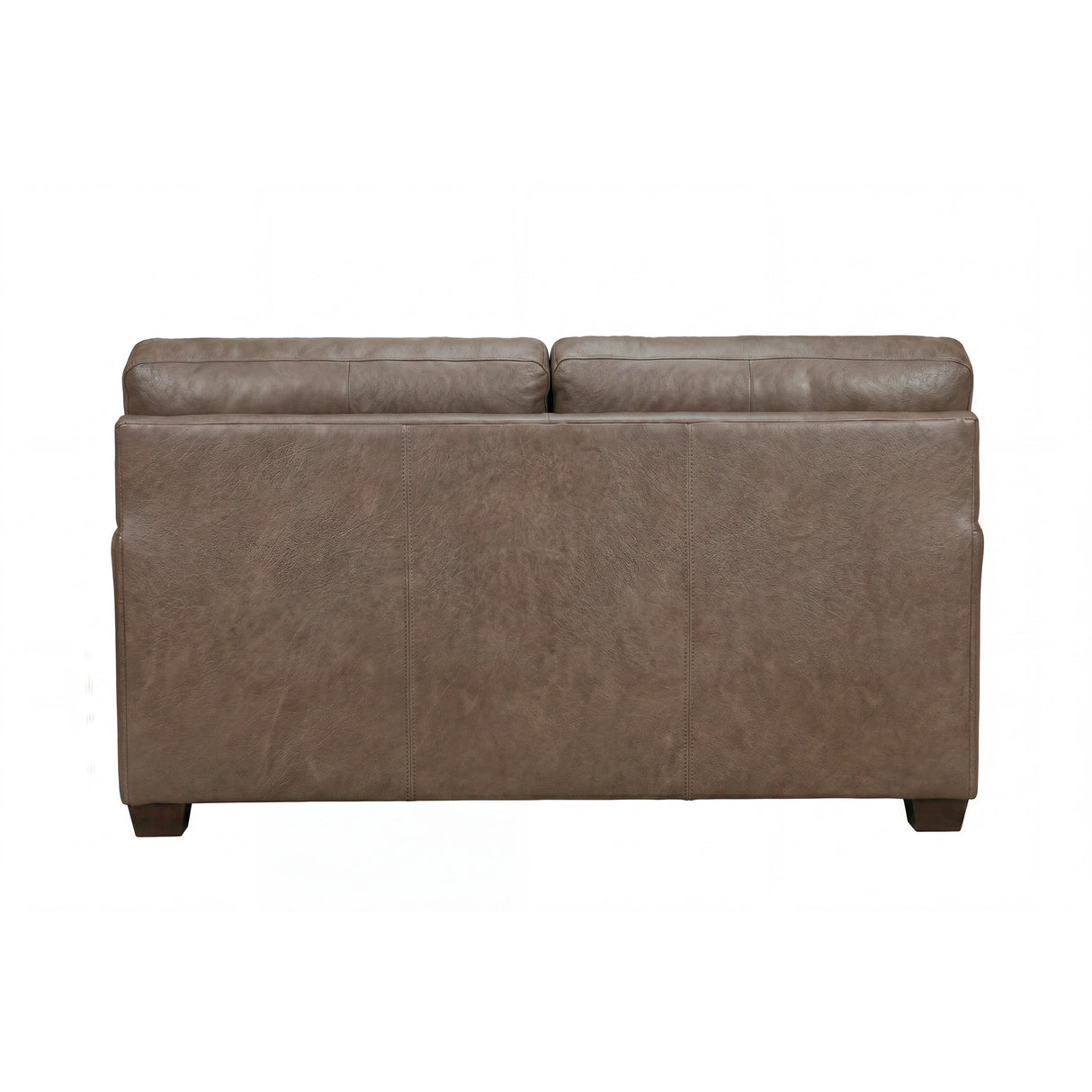 Back view of Merritt Carbone Feather Blend Leather Loveseat