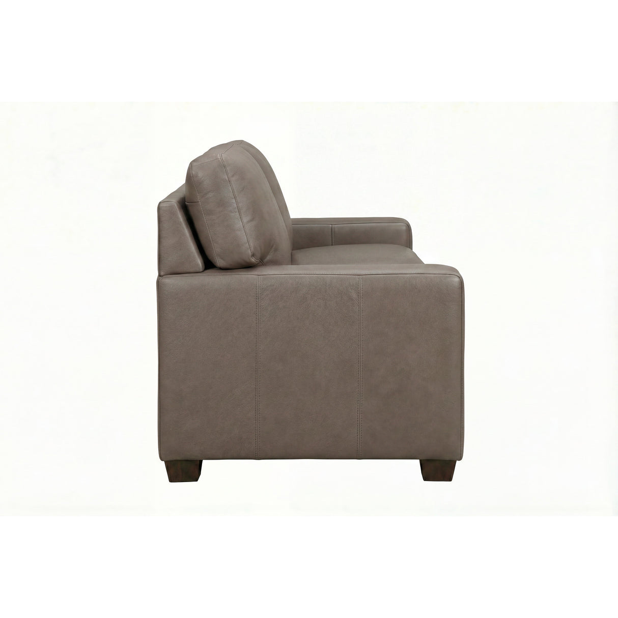 Side view of Merritt Carbone Feather Blend Leather Loveseat
