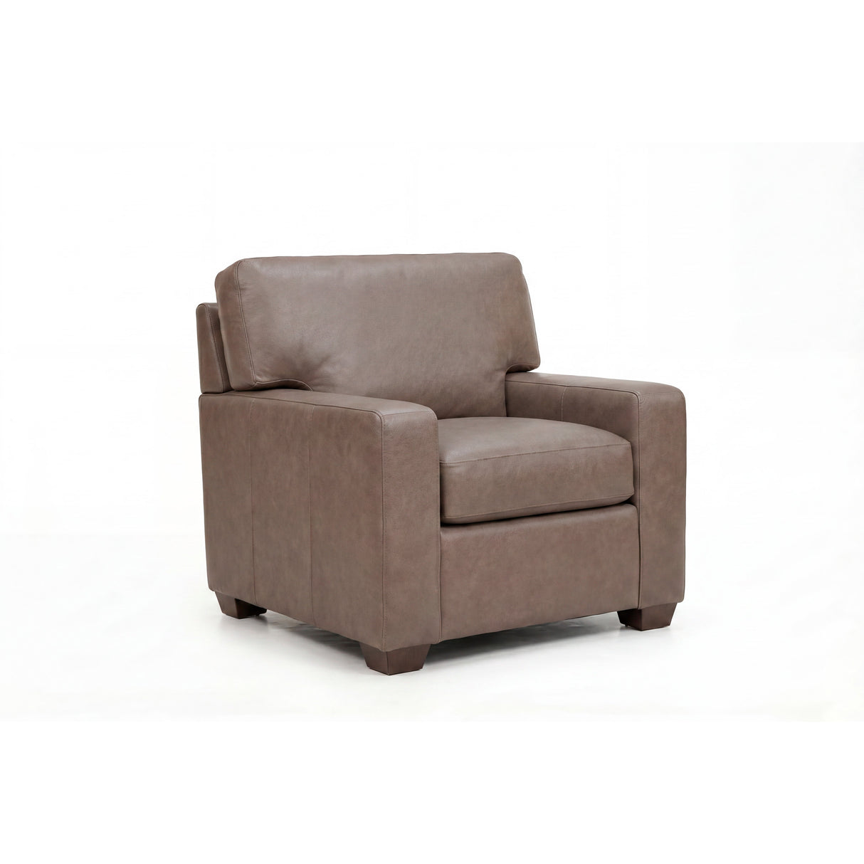 Front right view of Merritt Carbone Feather Blend Leather Chair