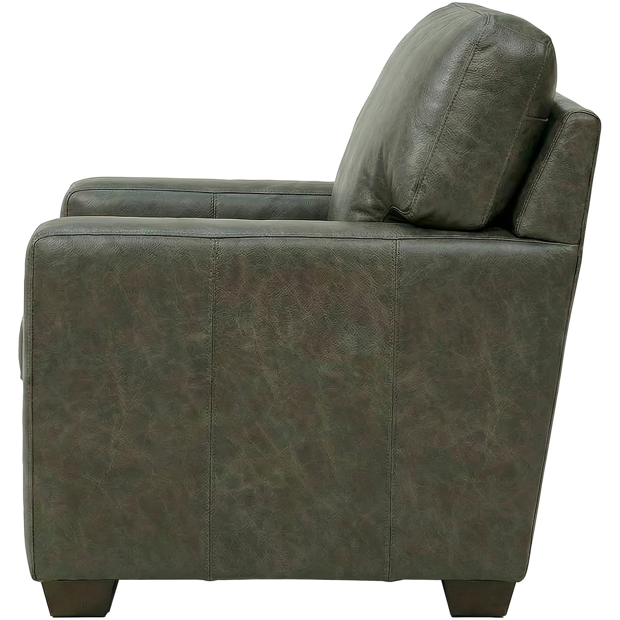 Side view of Merritt Carbone Feather Blend Leather Chair