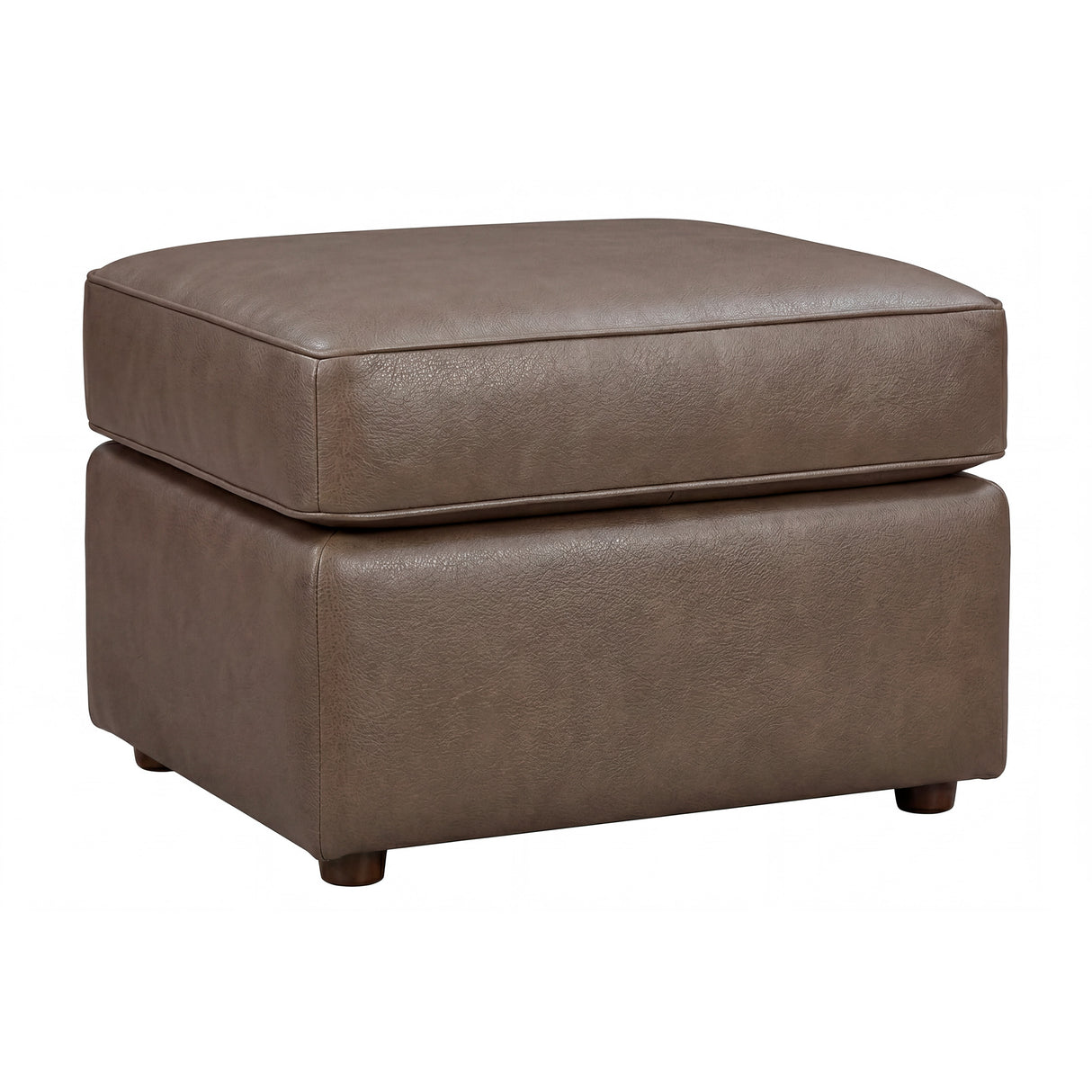 Front right view of Merritt Carbone Feather Blend Leather Ottoman