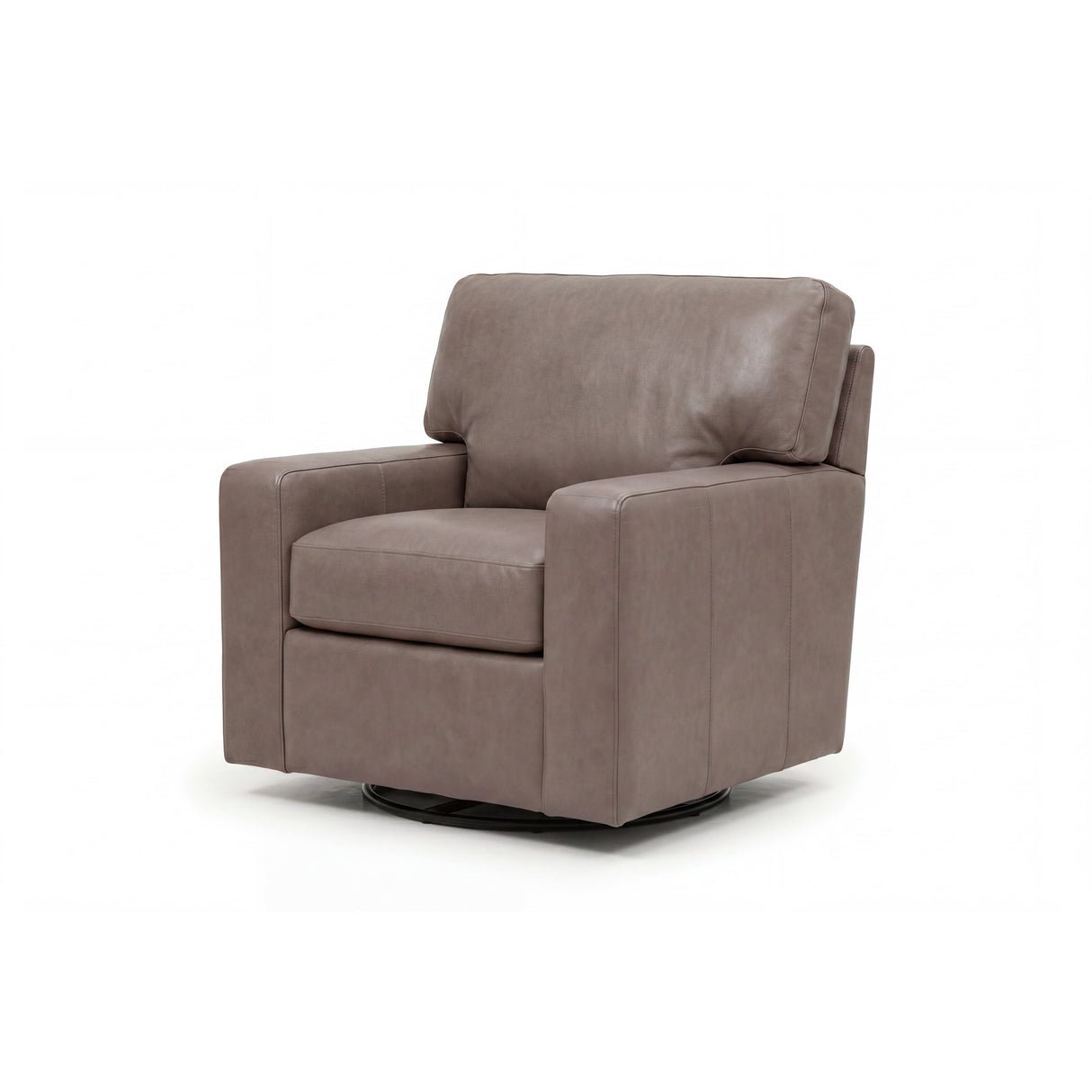 Front right view of Merritt Carbone Feather Blend Leather Swivel Chair