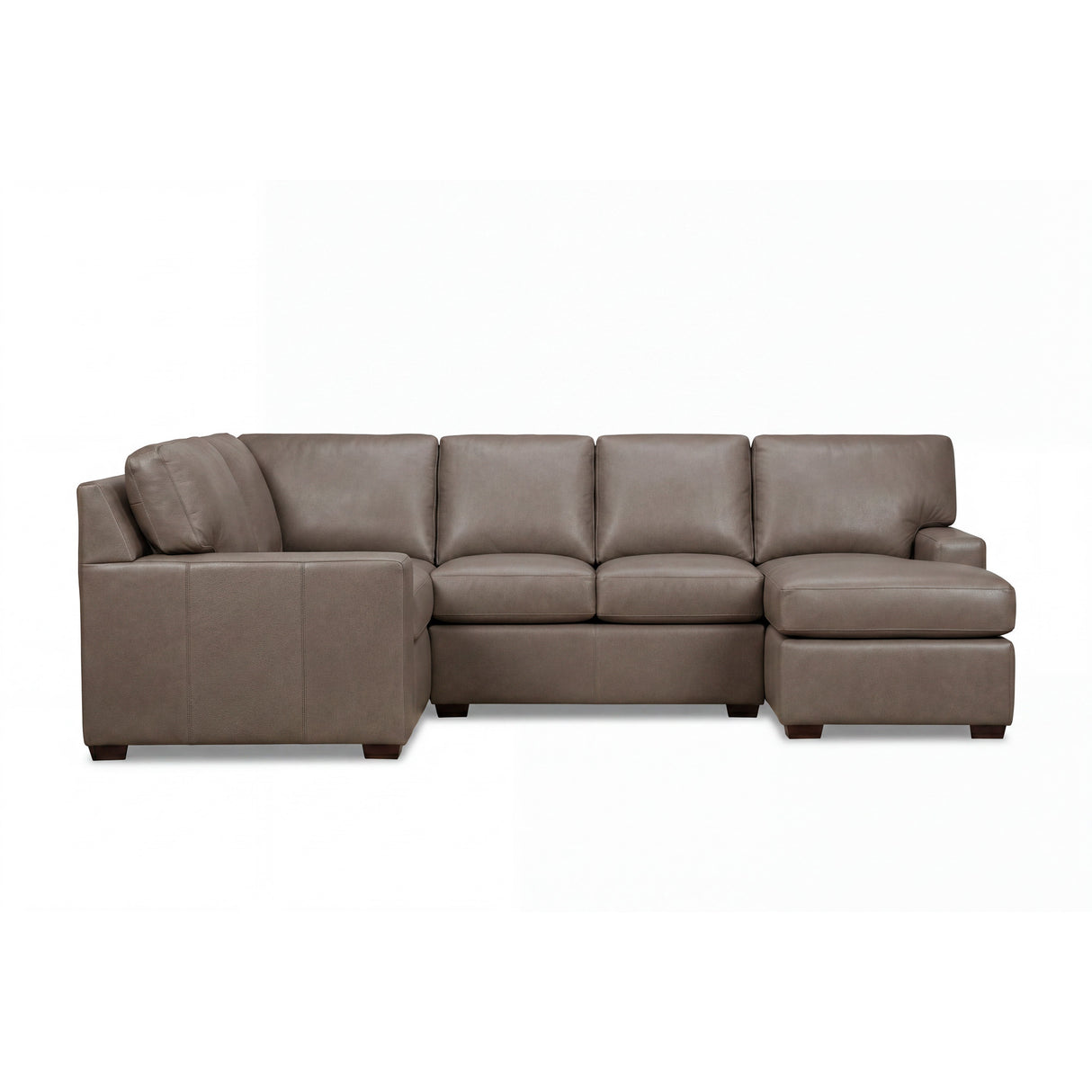 Merritt Carbone 3 Piece Feather Blend Leather Right Chaise Sectional QK1104438