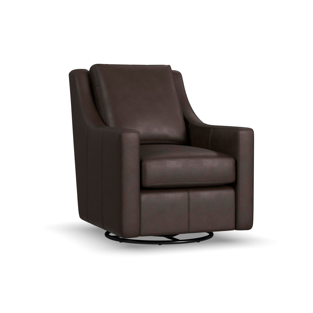 Front right view of Murph Olive Brown Swivel Glider