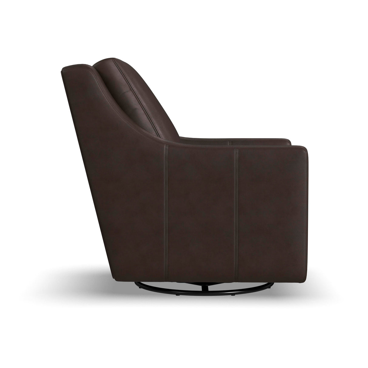 Side view of Murph Olive Brown Swivel Glider