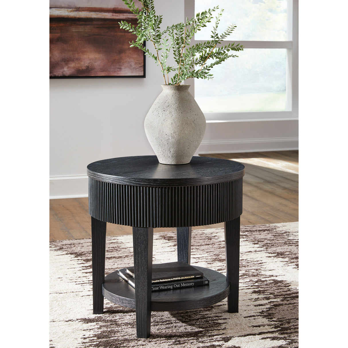 A room setting featuring Marstream Black End Table
