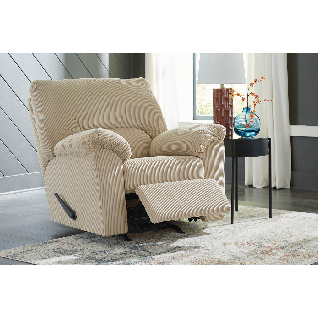 Room setting 2 featuring SimpleJoy Sand Rocker Recliner