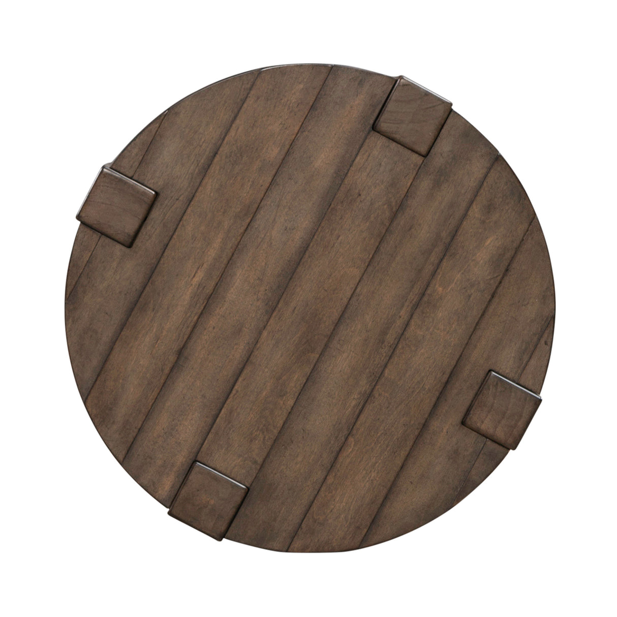 Top view of Broadmore Cobblestone Brown Round Chairside Table