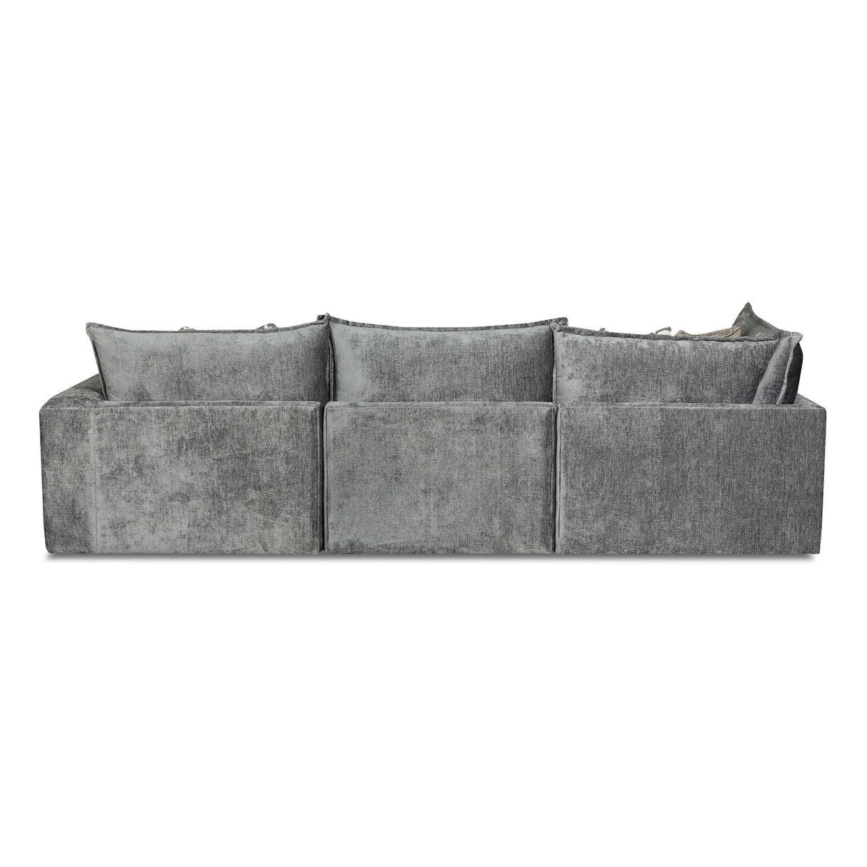 Back view of Floza Steel 5 Piece Left Arm Sectional