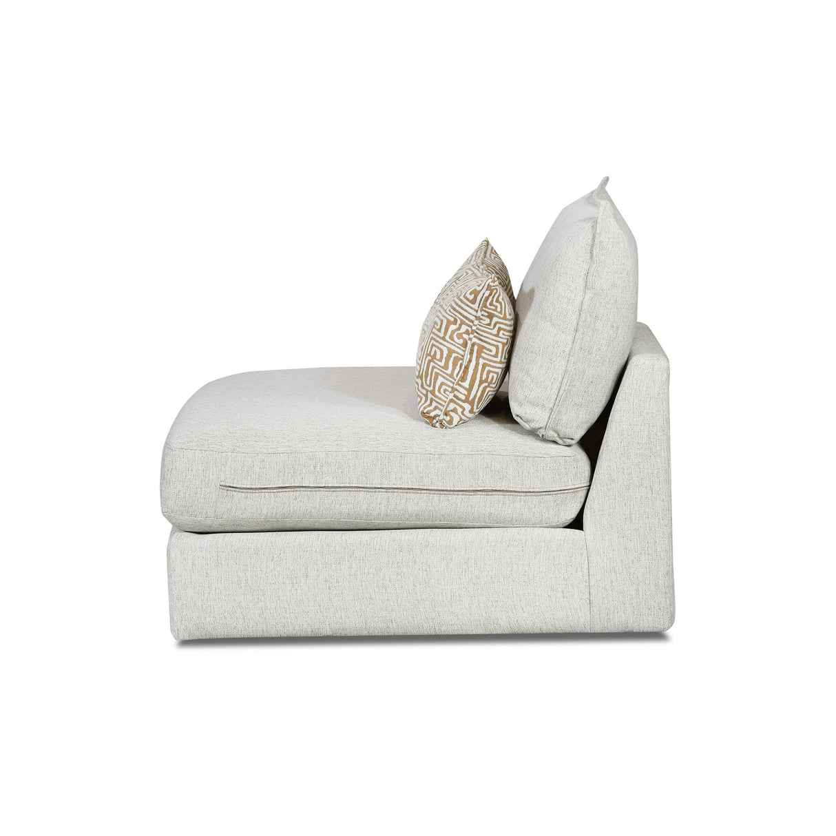 Side view of Floza Pewter Left Armless Chaise