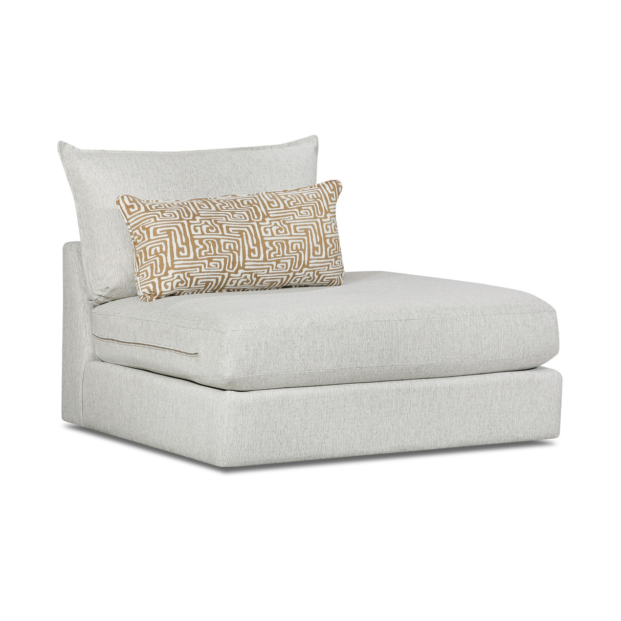 Front right view of Floza Pewter Right Armless Chaise