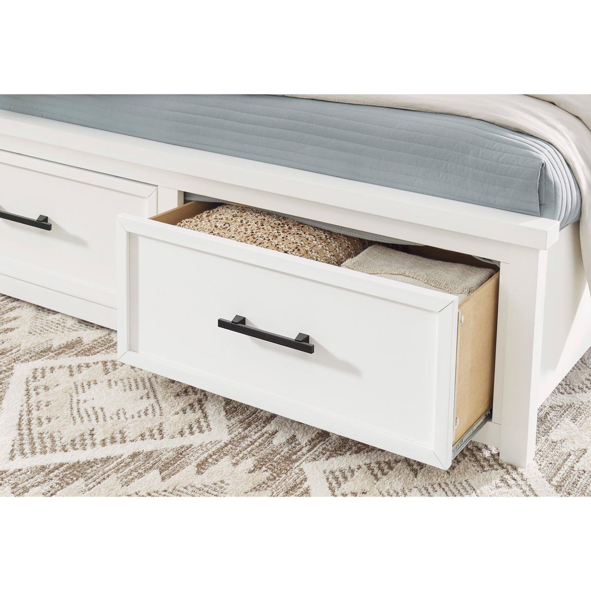Detail view 2 of Ashbryn White Queen Storage Bed
