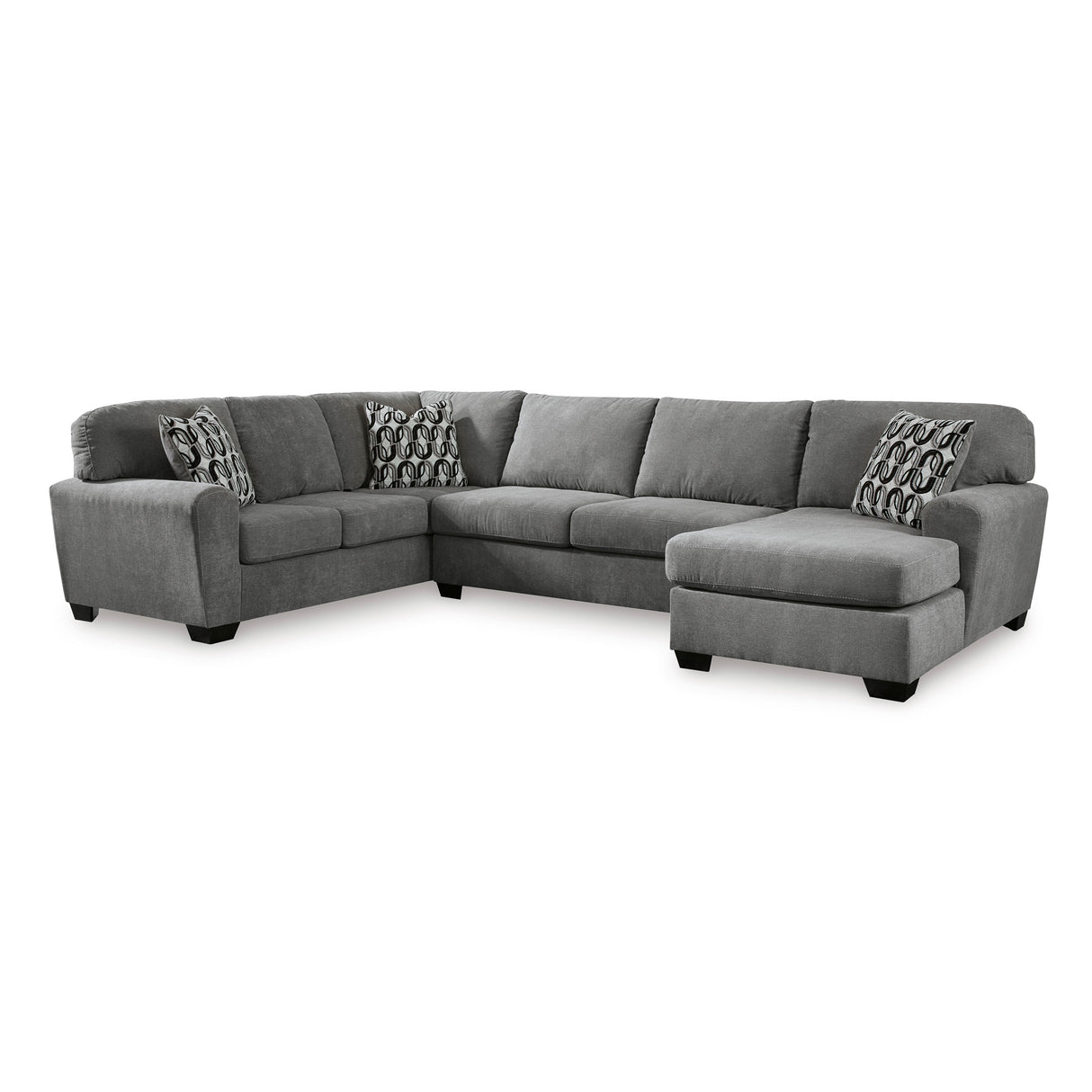 Birkdale Court Gray 3 Piece Right Chaise Sectional QK1104807