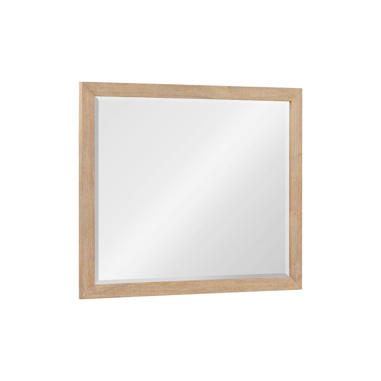 Front right view of Norwich Rustic Antique Oak Landscape Mirror