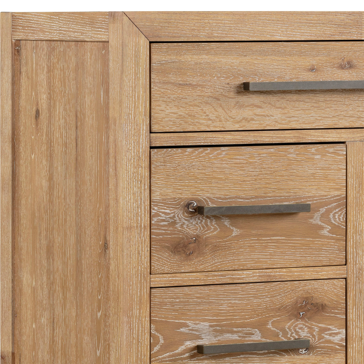 Detail view of Norwich Rustic Antique Oak Fireplace Chest