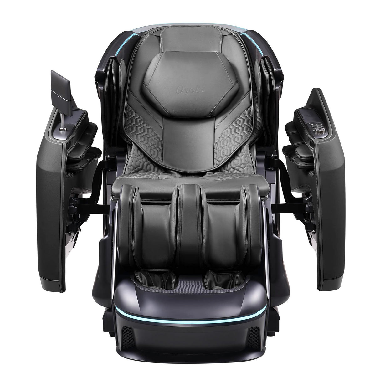 Detail view of Apex Duo Black Massage Chair