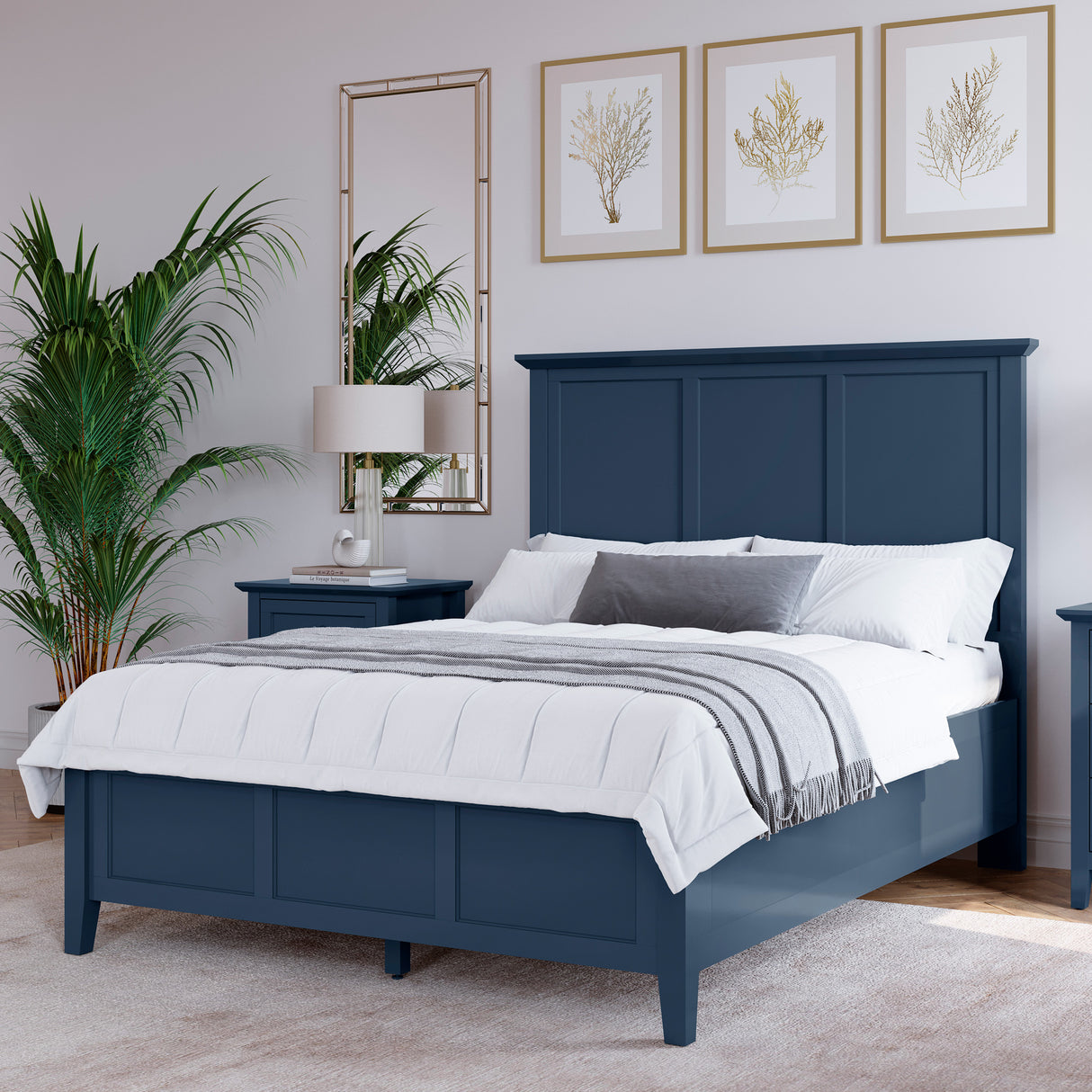 A room setting featuring Grace Blueberry King Bed