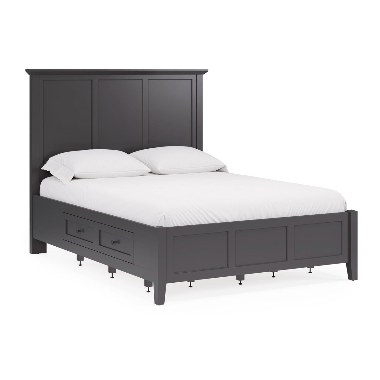 Front right view of Grace Raven Queen Storage Bed