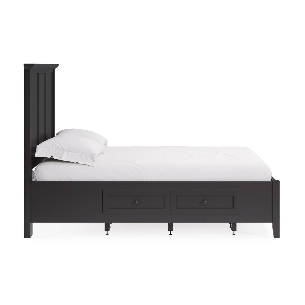 Side view of Grace Raven Queen Storage Bed