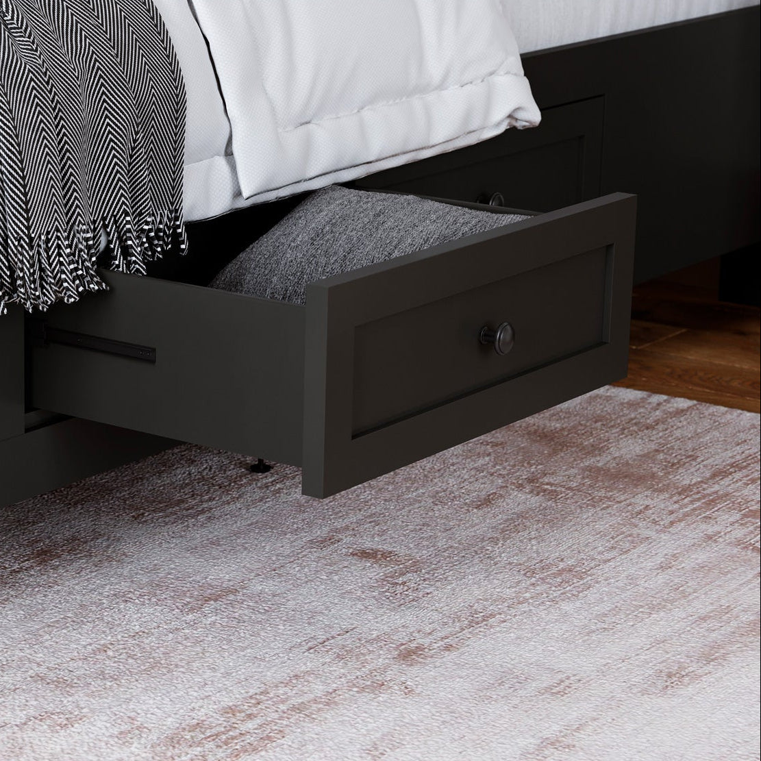 Detail view of Grace Raven King Storage Bed