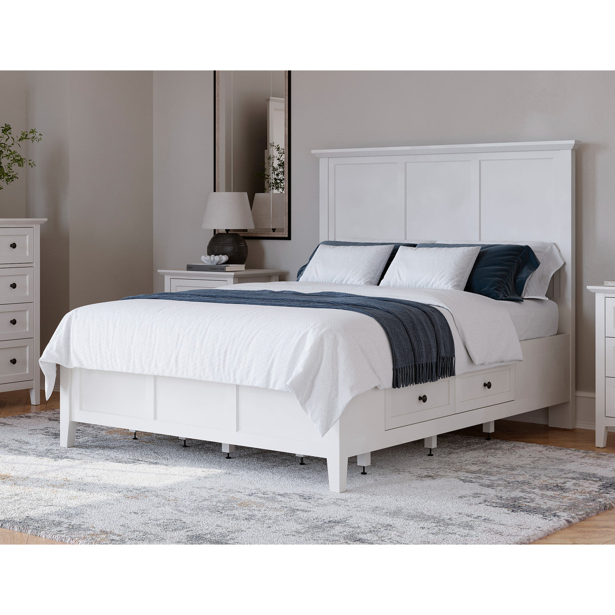 A room setting featuring Grace Snowfall King Storage Bed