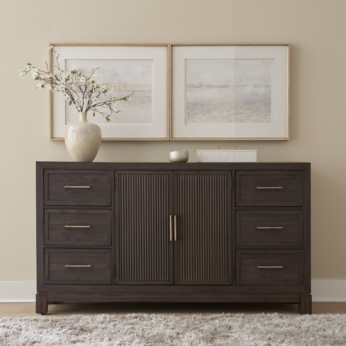A room setting featuring Modern Edge Caffe Dresser