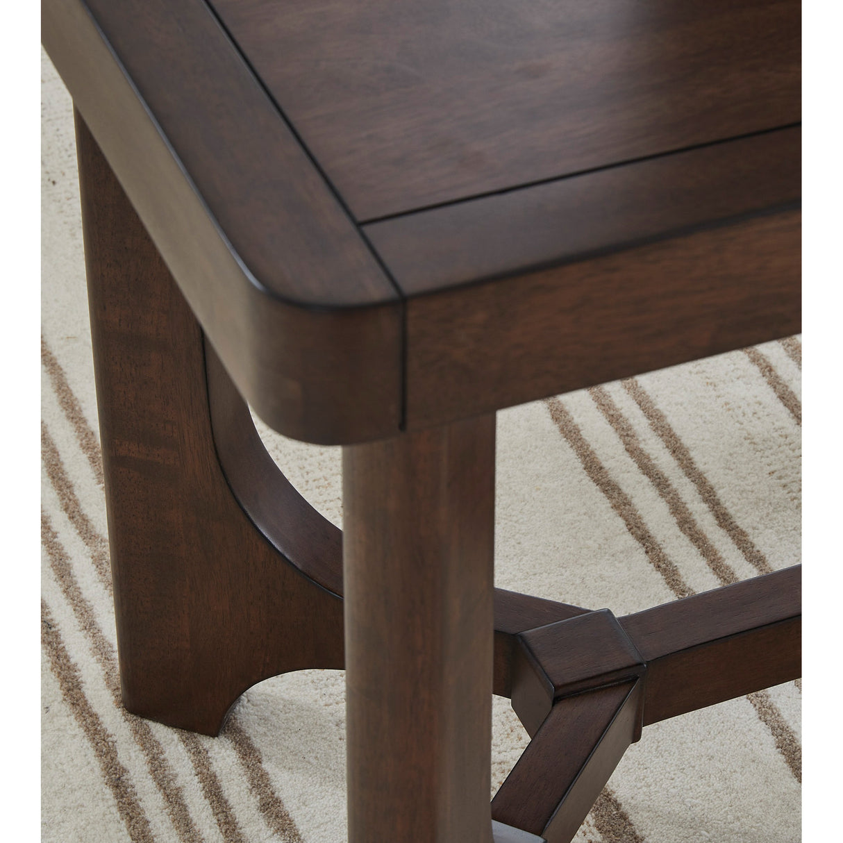 Detail view of Korestone Dark Brown Cocktail Table