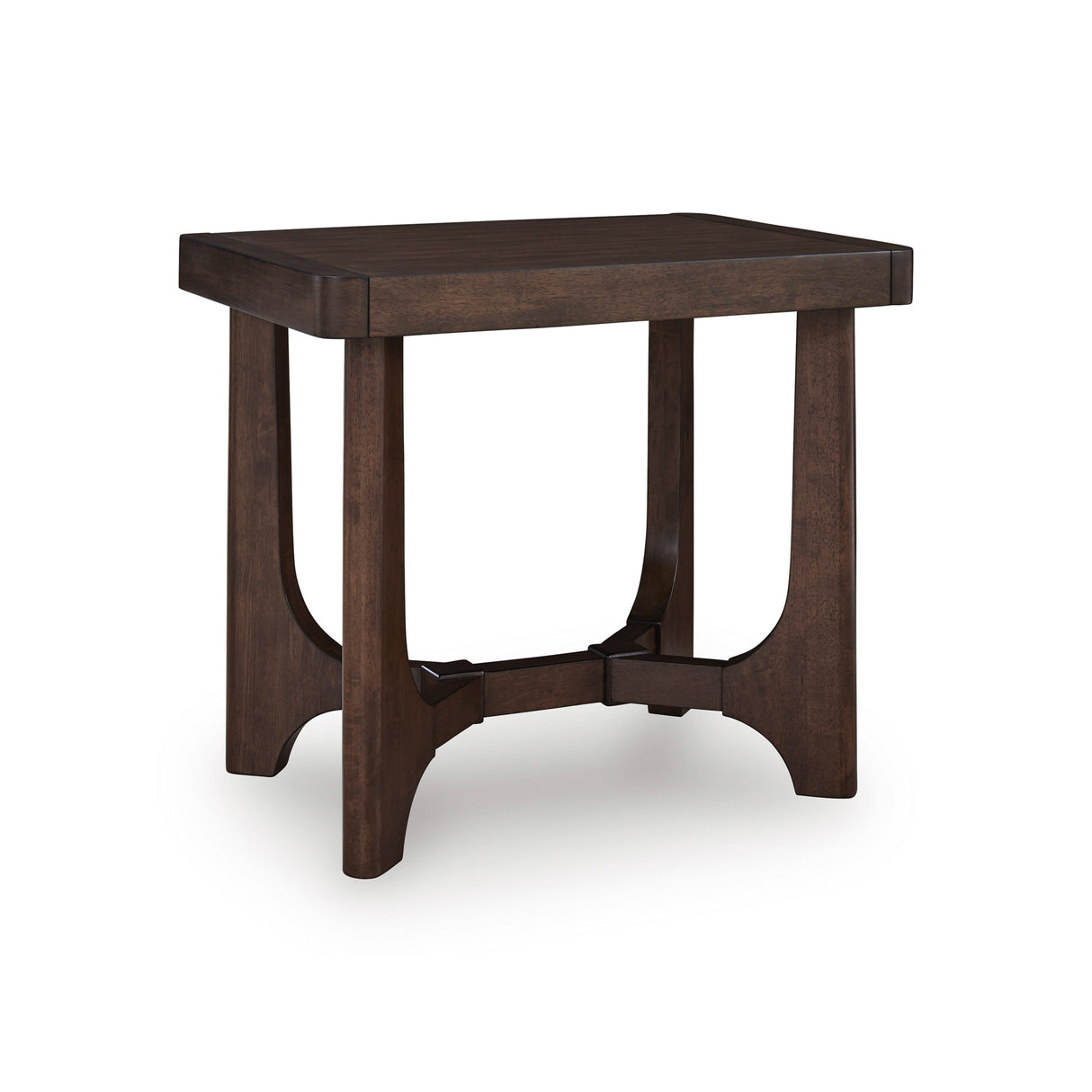 Front right view of Korestone Dark Brown End Table