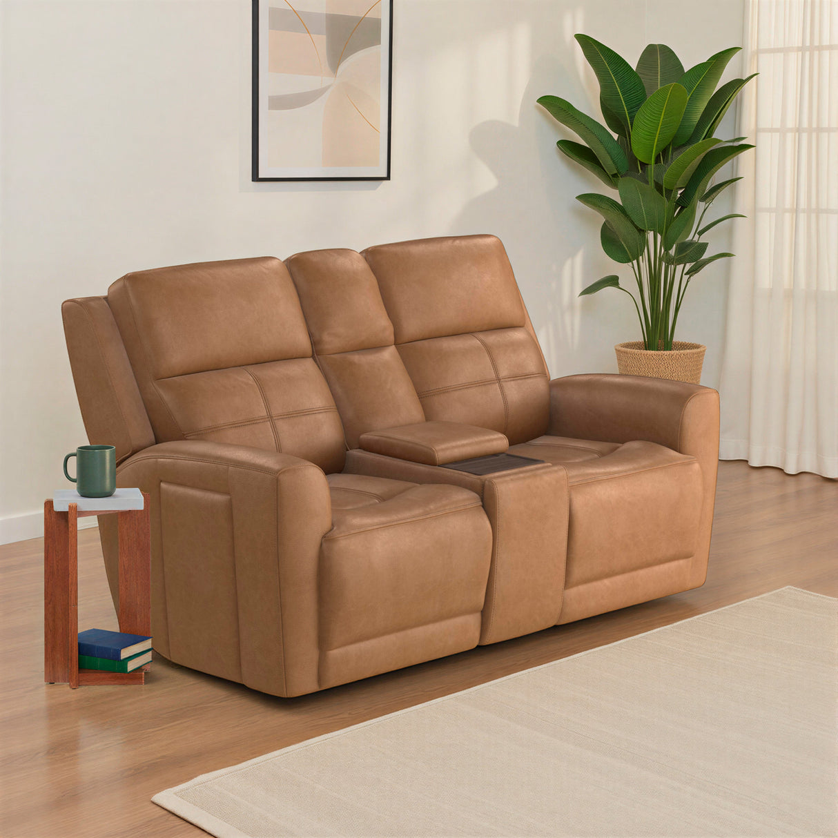 A room setting featuring Everest Oakridge Power Reclining Console Loveseat