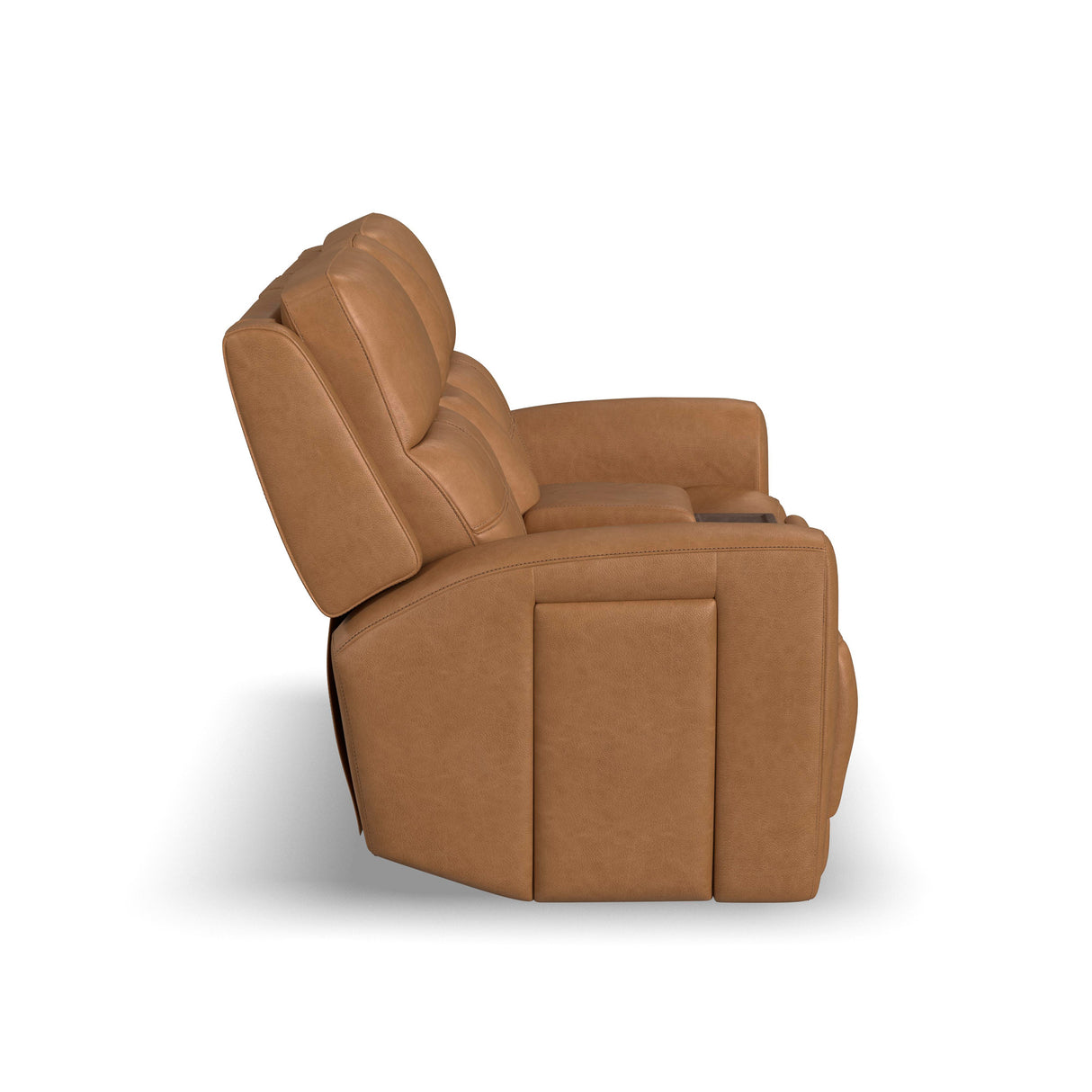 Side view of Everest Oakridge Power Reclining Console Loveseat
