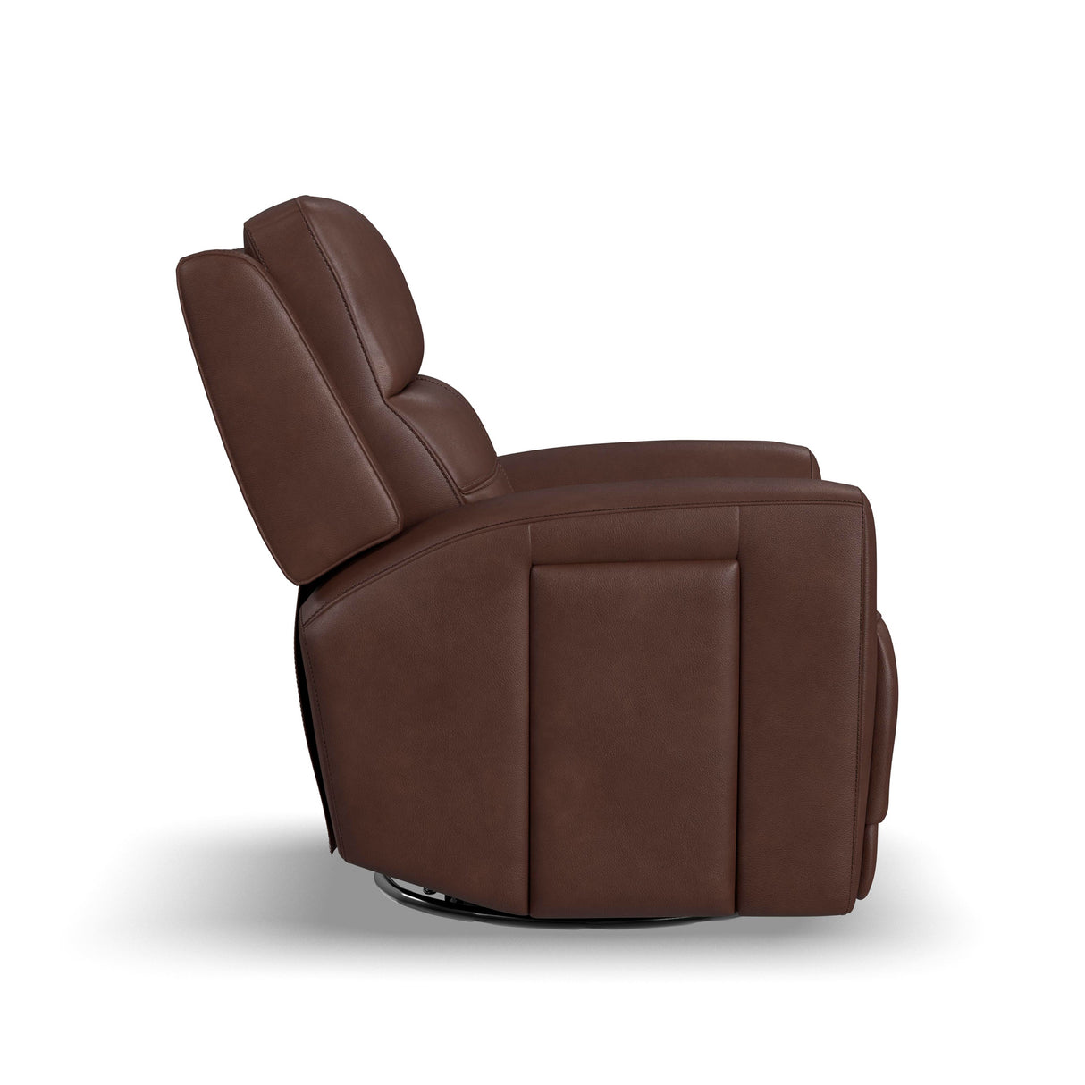 Side view of Everest Rustic Brown Power Swivel Glider Recliner