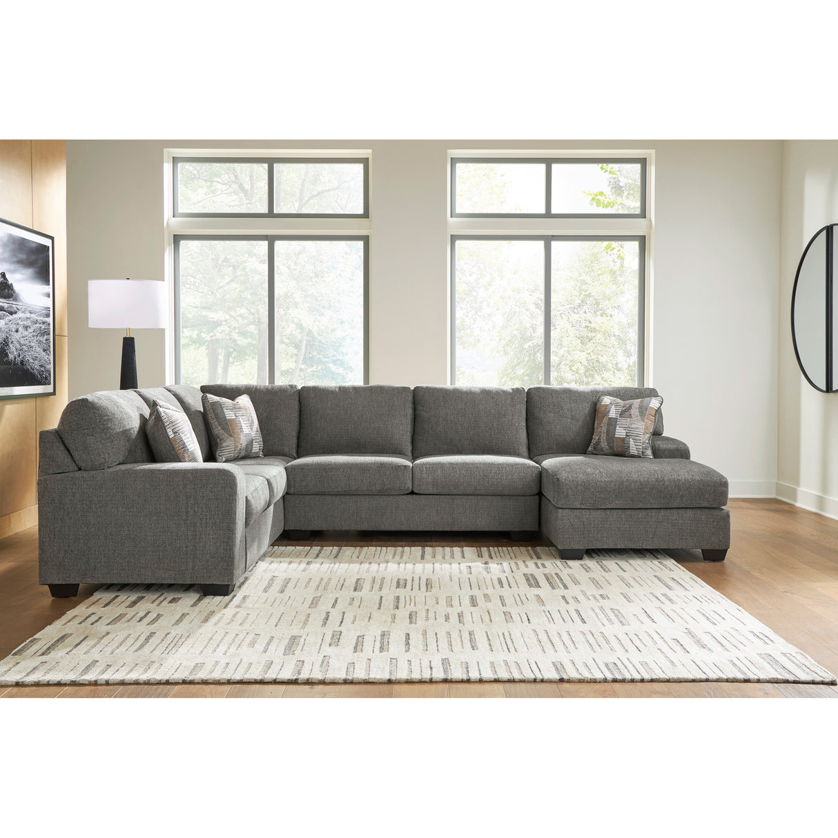 Room setting 2 featuring Full Greystone Seyler Lane 3 Piece Right Chaise Sleeper Sectional
