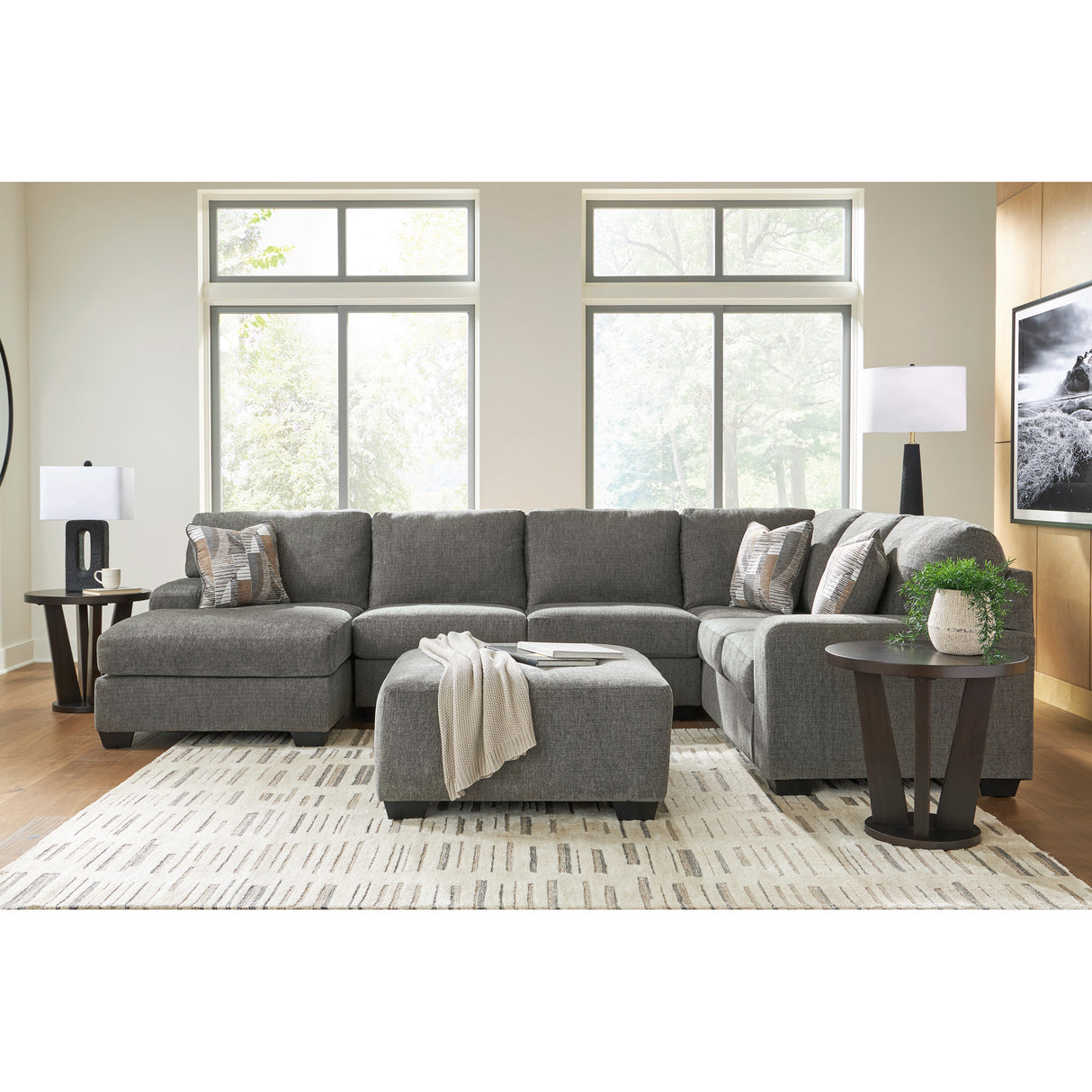 Room setting 2 featuring Greystone Seyler Lane 3 Piece Left Chaise Sectional