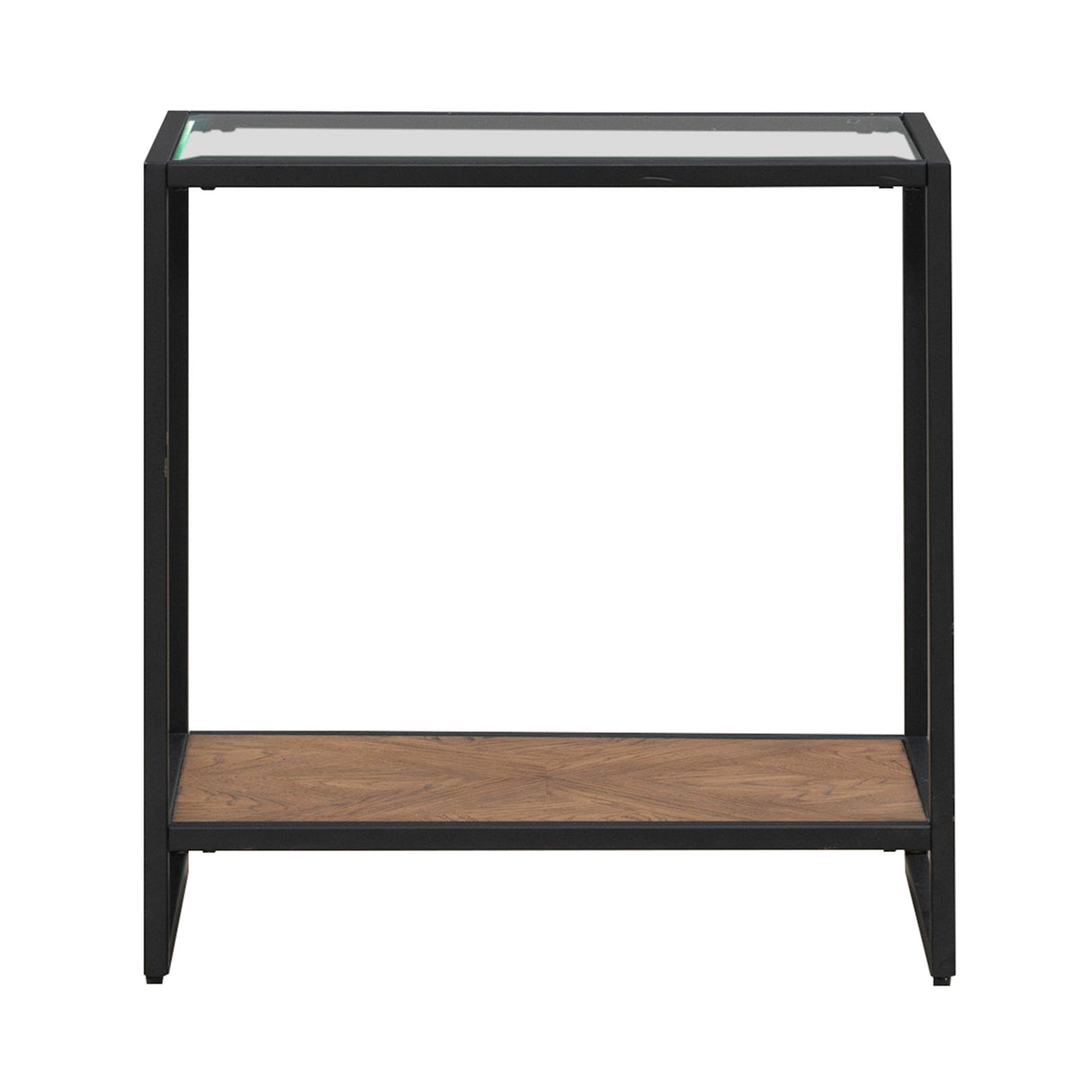 Side view of Bedford Weathered Oak Chairside Table
