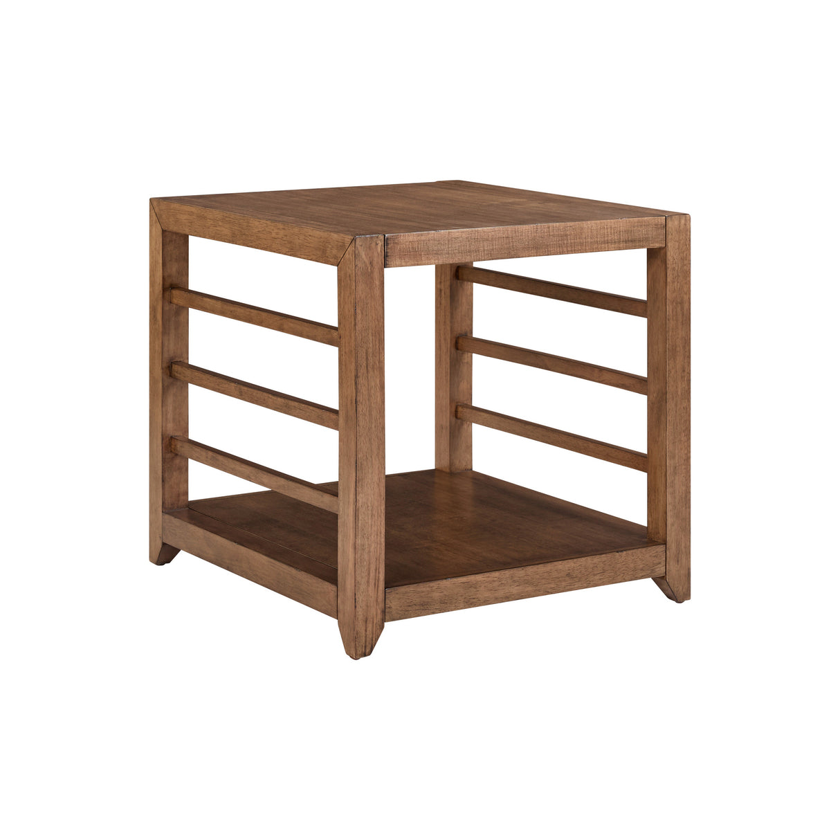 Front right view of Shaker Lakes Harvest Brown End Table