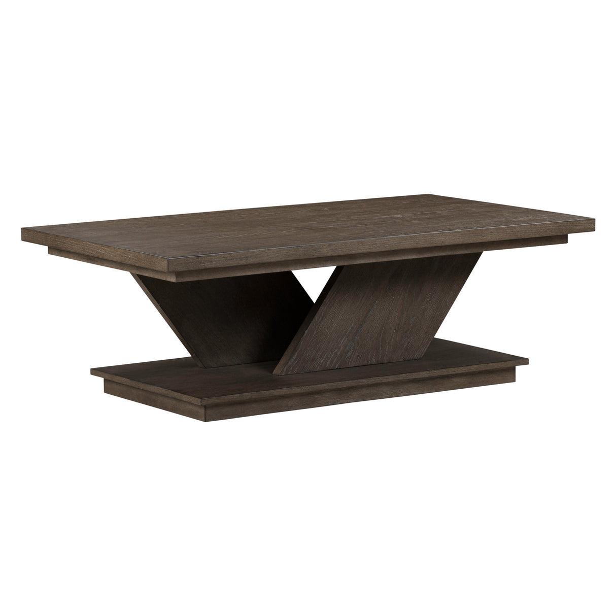 Front right view of Aspen Sky Saddle Brown Coffee Table