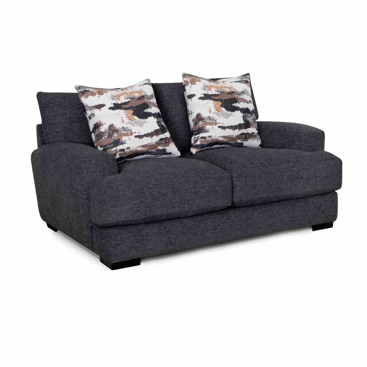 Front right view of Wake Slate Loveseat