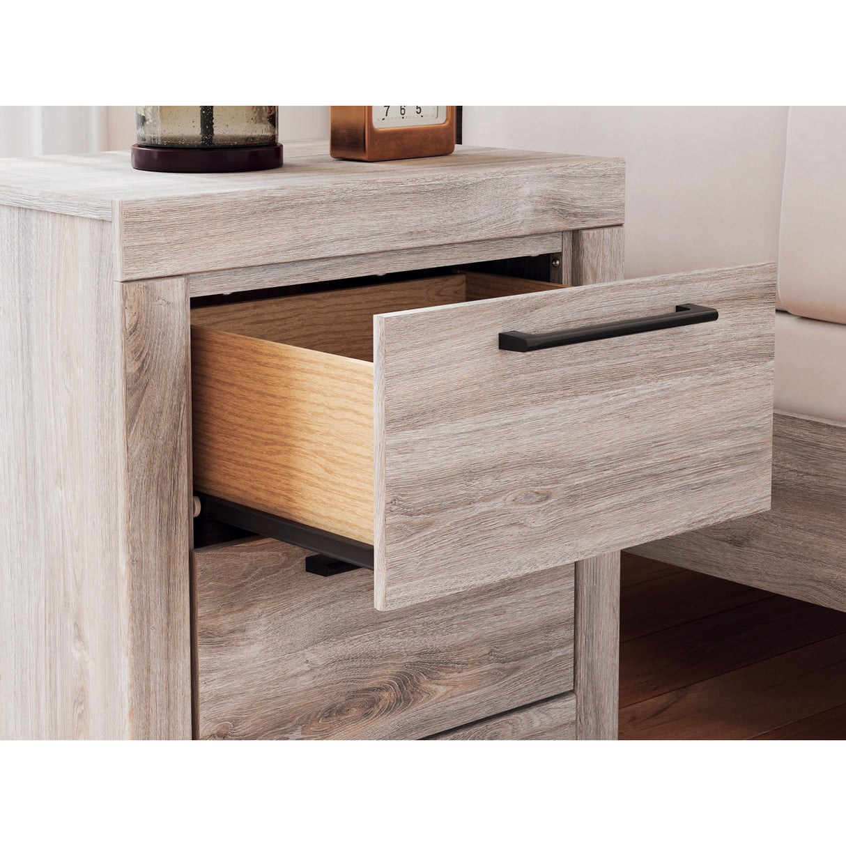Detail view of Broachmyn Gray Nightstand