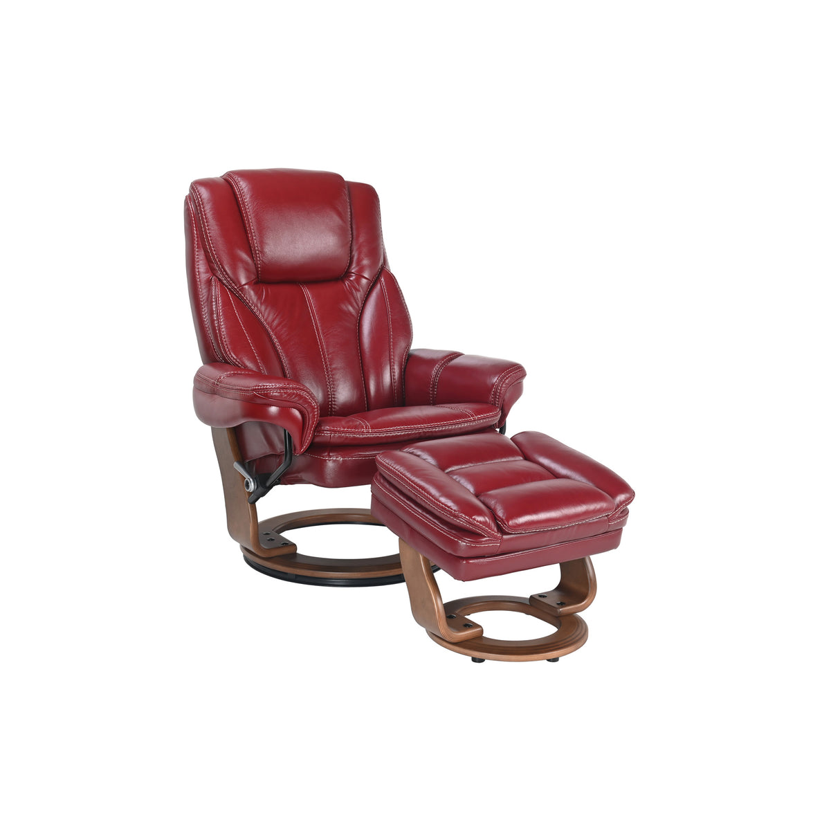 Hana Ruby Red Recliner with Ottoman QK1106416