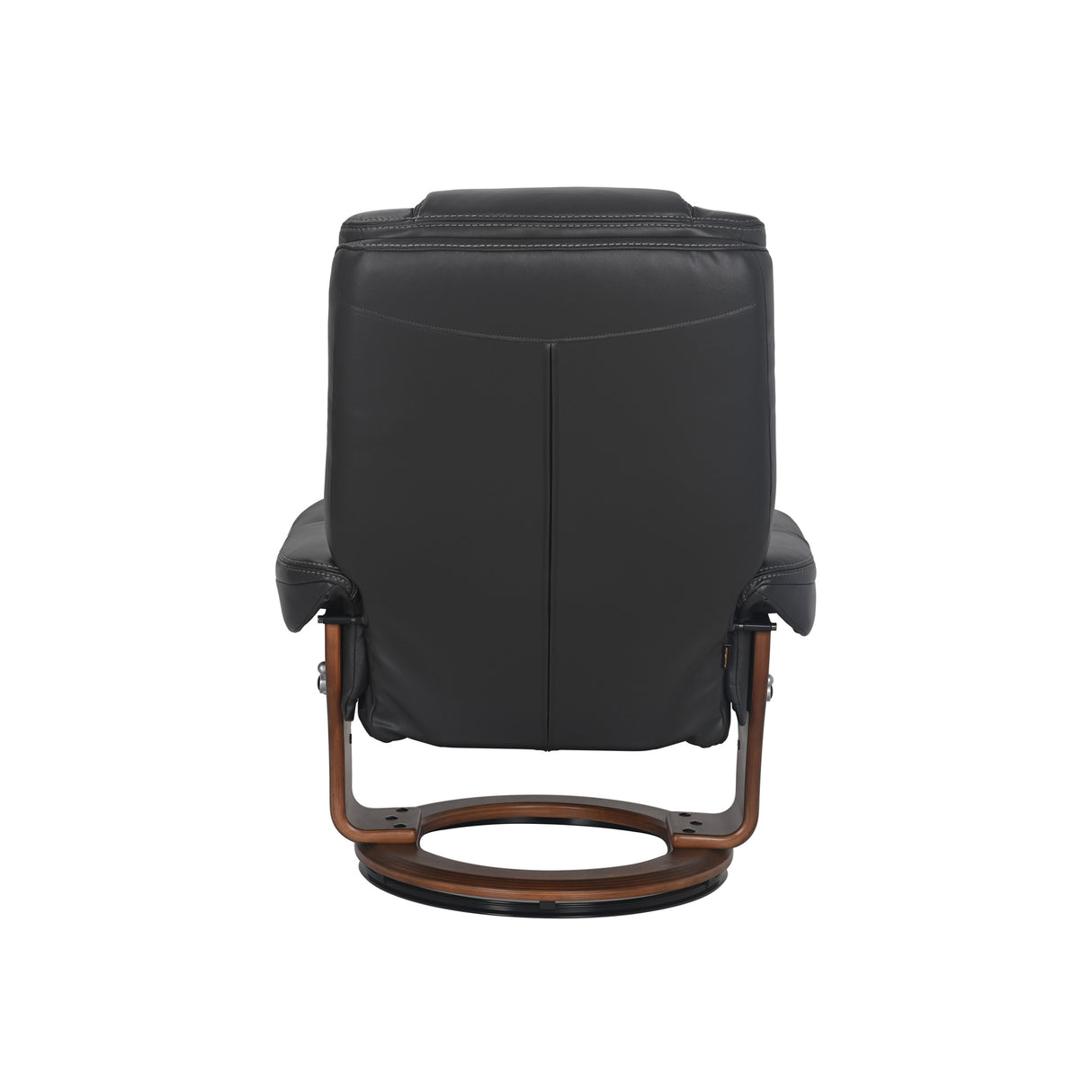 Back view of Hana Charcoal Recliner with Ottoman