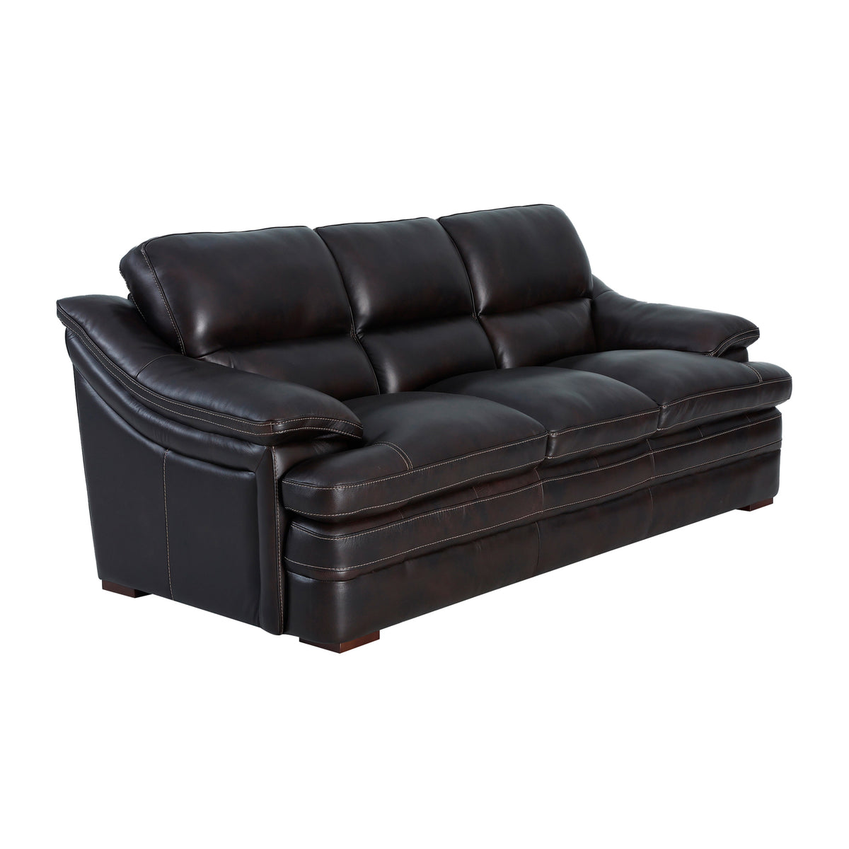 Front right view of Ellsworth Dark Brown Sofa