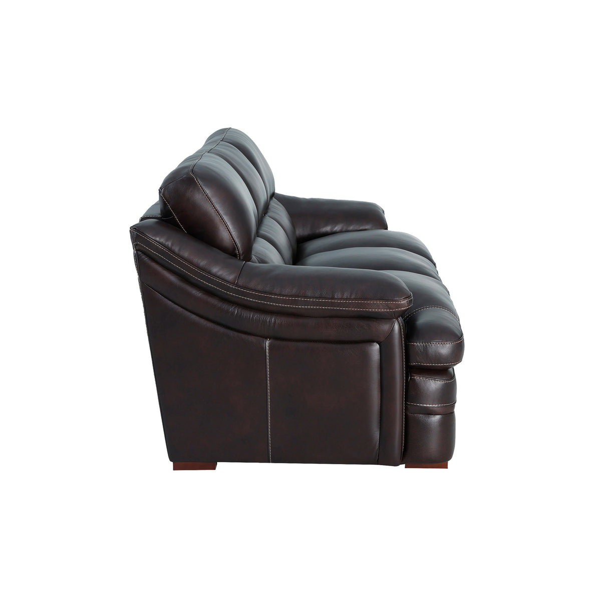 Side view of Ellsworth Dark Brown Sofa