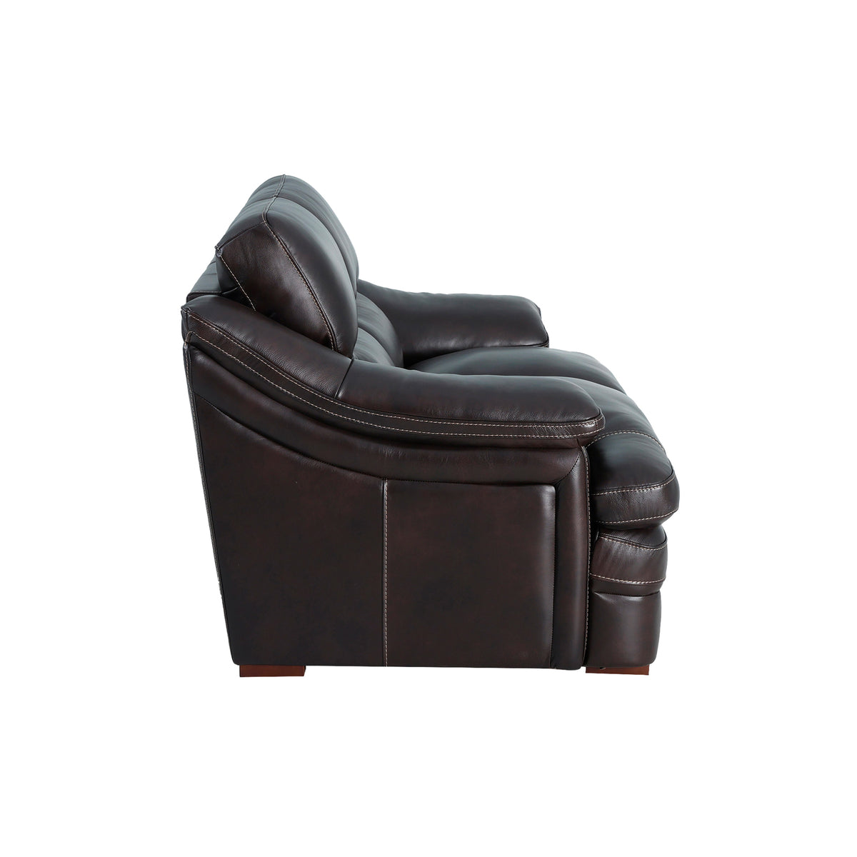 Side view of Ellsworth Dark Brown Loveseat