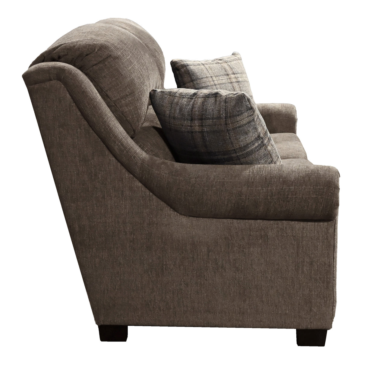 Side view of Redcliffe Truffle Nail Head Loveseat