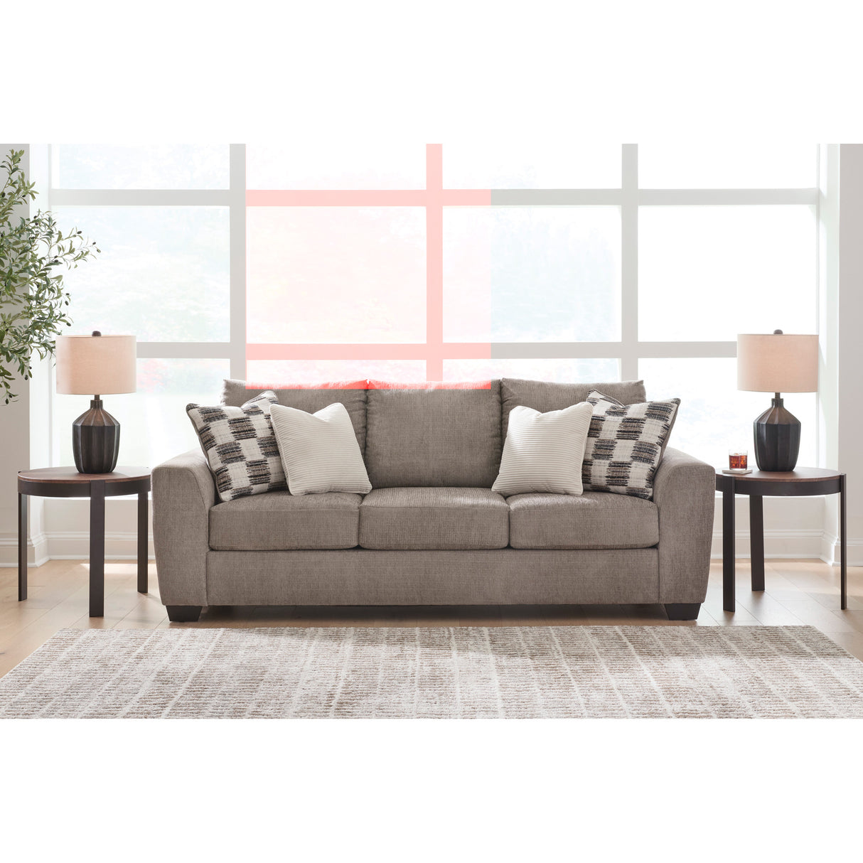 A room setting featuring Loreo Truffle Sofa